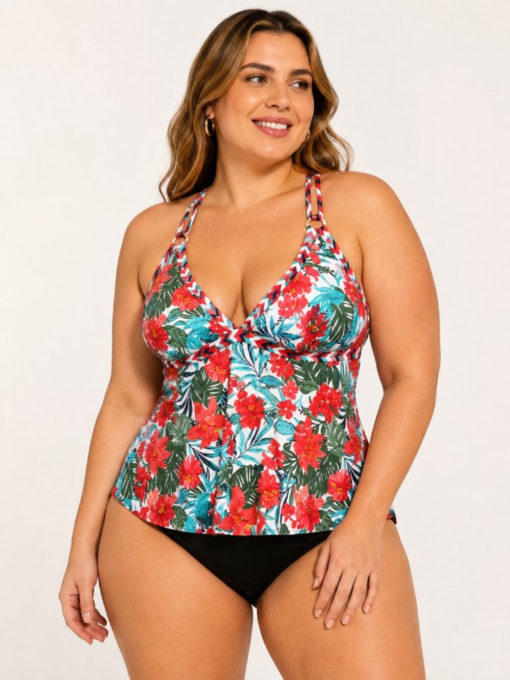 FULLFITALL Women's Plus Size Tankini Swim Top